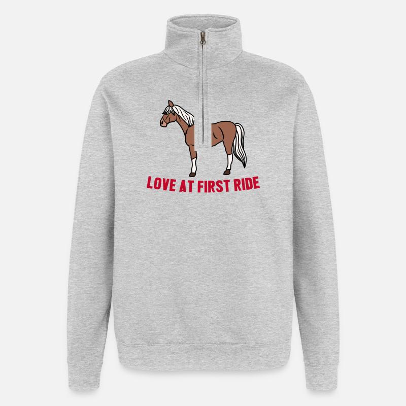 Cool Pferde Statement Islandpferde Pferdeliebe - Quarter-Zip-Sweatshirt - Grau meliert