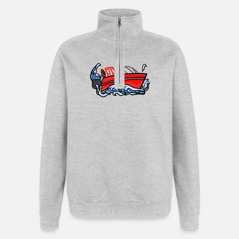 Fire Boat - Quarter-Zip Sweatshirt - heather grey