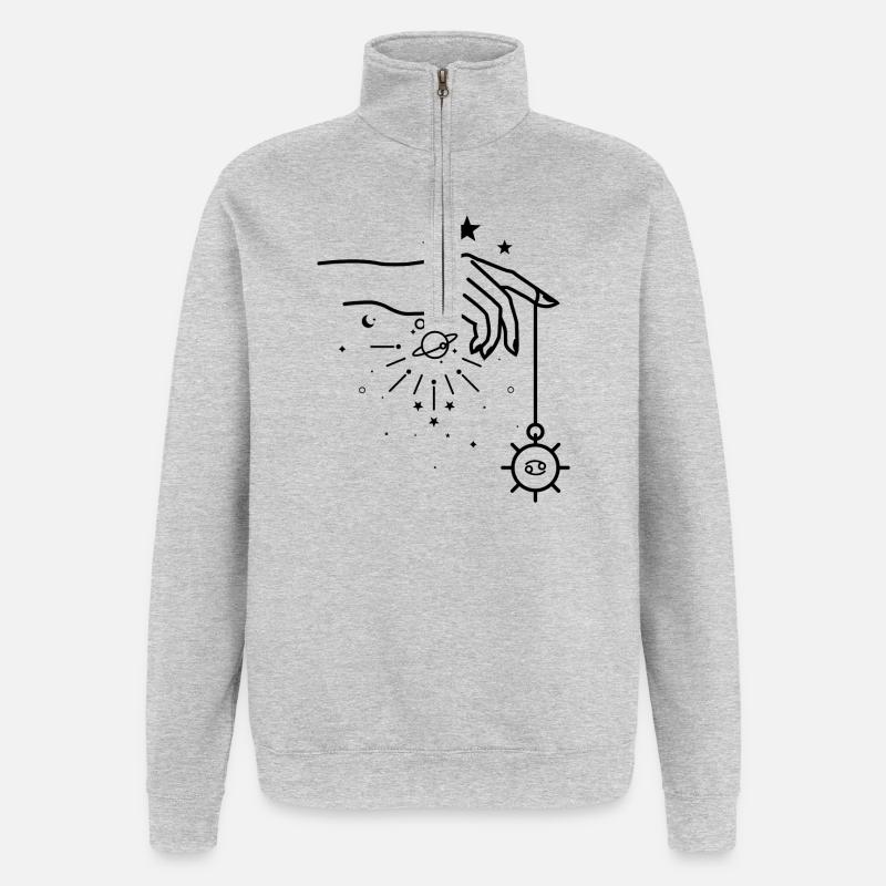 Point de nuit minimal - Sweat à zip 1/4 - gris chiné