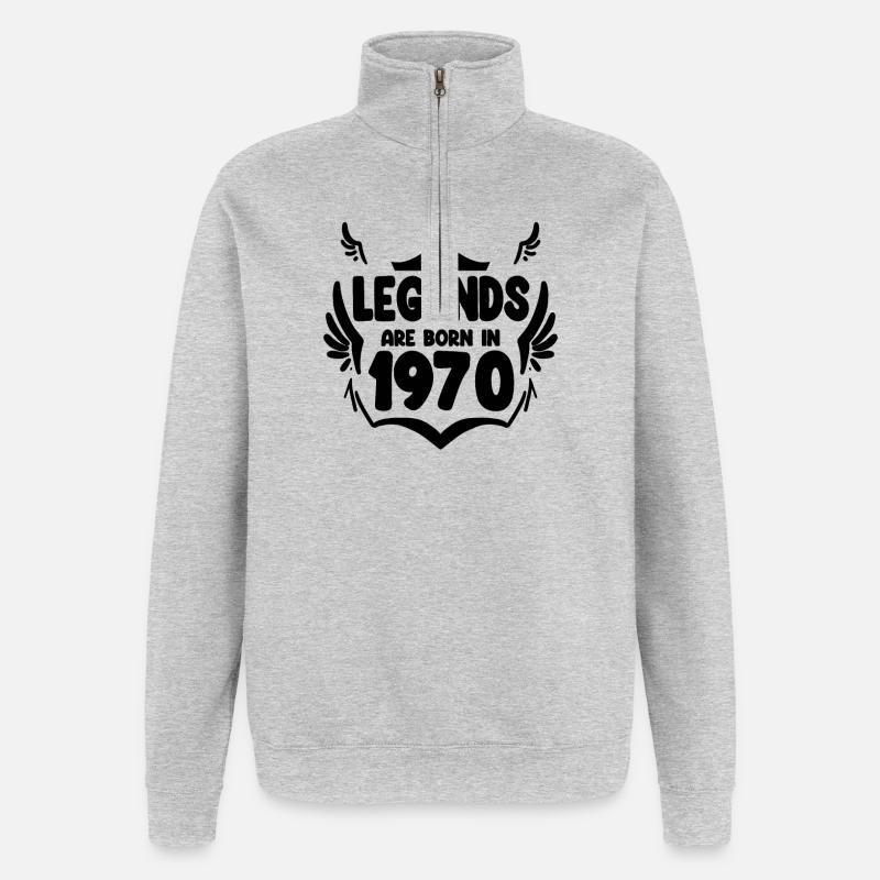 1970 - Né en 1970 - Sweat à zip 1/4 - gris chiné