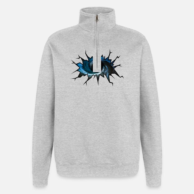 Black hole - Quarter-Zip Sweatshirt - heather grey