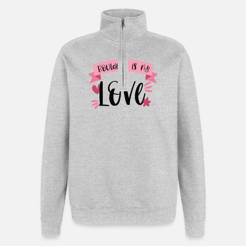 Bouldering Climbing Boulderin Mountains Gift - Quarter-Zip Sweatshirt - heather grey
