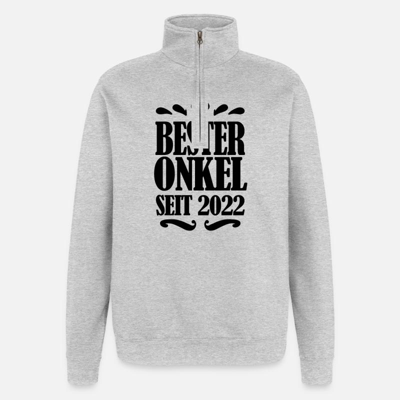Bester Onkel seit 2022 - Quarter-Zip-Sweatshirt - Grau meliert