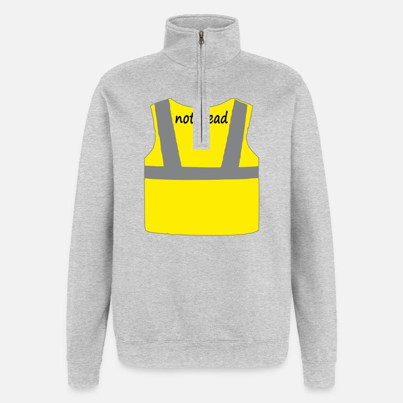 Gelbe Weste - Quarter-Zip-Sweatshirt - Grau meliert