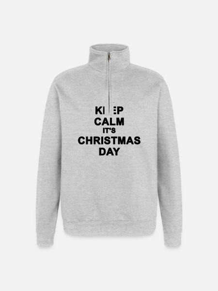 Keep calm Christmas - Quarter-Zip Sweatshirt - heather grey