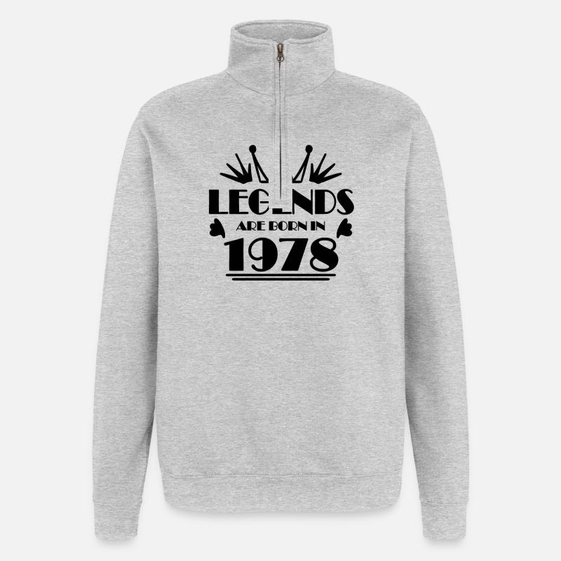 1978 - Born 1978 - Quarter-Zip Sweatshirt - heather grey