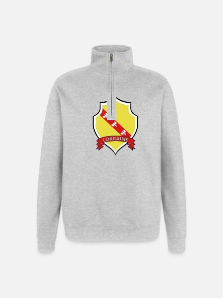 Lorraine - Sweat à zip 1/4 - gris chiné