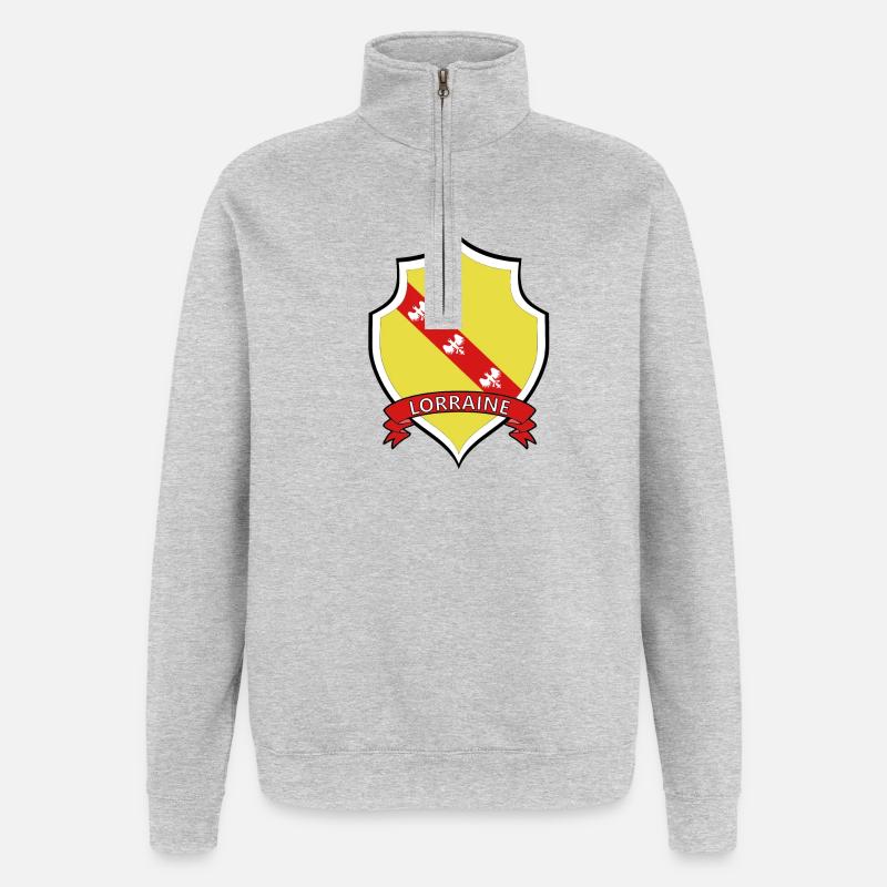 Lorraine - Sweat à zip 1/4 - gris chiné