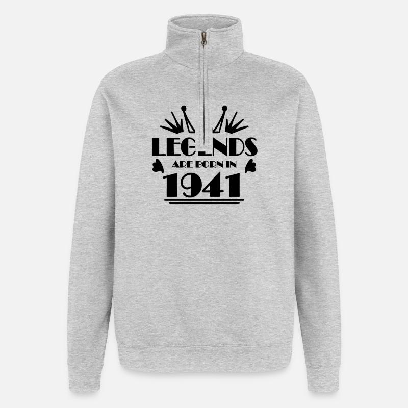 1941 - Born 1941 - Quarter-Zip Sweatshirt - heather grey