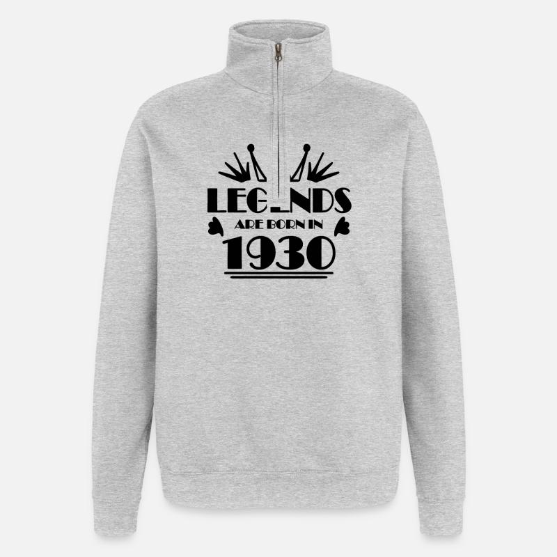 1930 - Born 1930 - Quarter-Zip Sweatshirt - heather grey