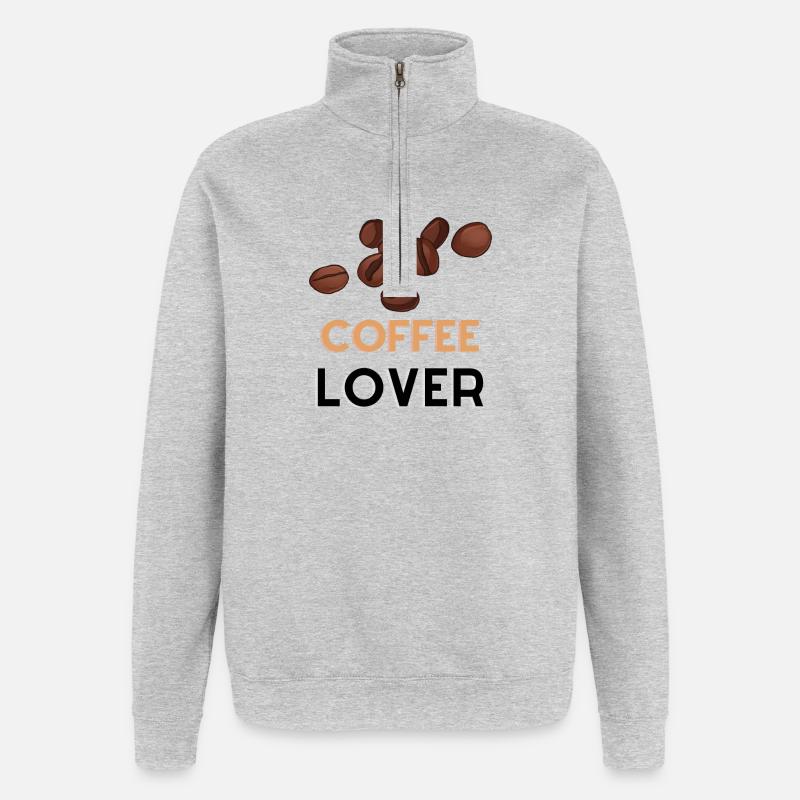 COFFEE LOVER - Quarter-Zip-Sweatshirt - Grau meliert