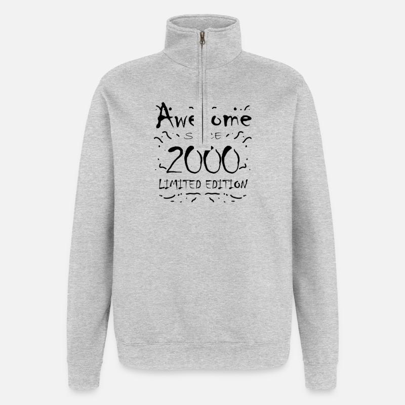 2000 - Jahrgang 2000 - Fantastisch seit 2000 - Quarter-Zip-Sweatshirt - Grau meliert