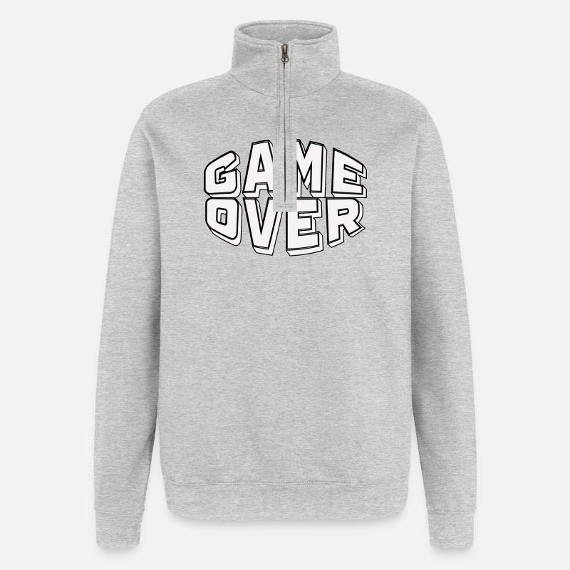 Spielende - Quarter-Zip-Sweatshirt - Grau meliert