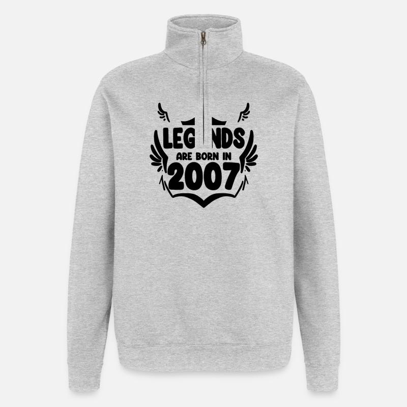 2007 - Né en 2007 - Sweat à zip 1/4 - gris chiné