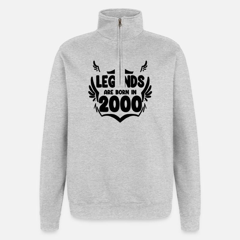 2000 - Sweat à zip 1/4 - gris chiné