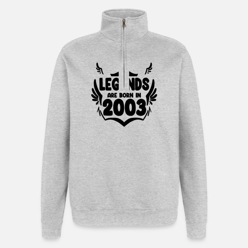 2003 - Born 2003 - Quarter-Zip Sweatshirt - heather grey