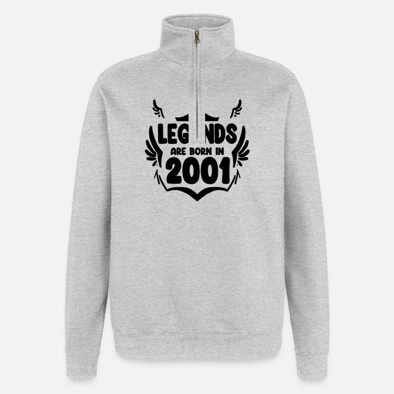 2001 - Born 2001 - Quarter-Zip Sweatshirt - heather grey