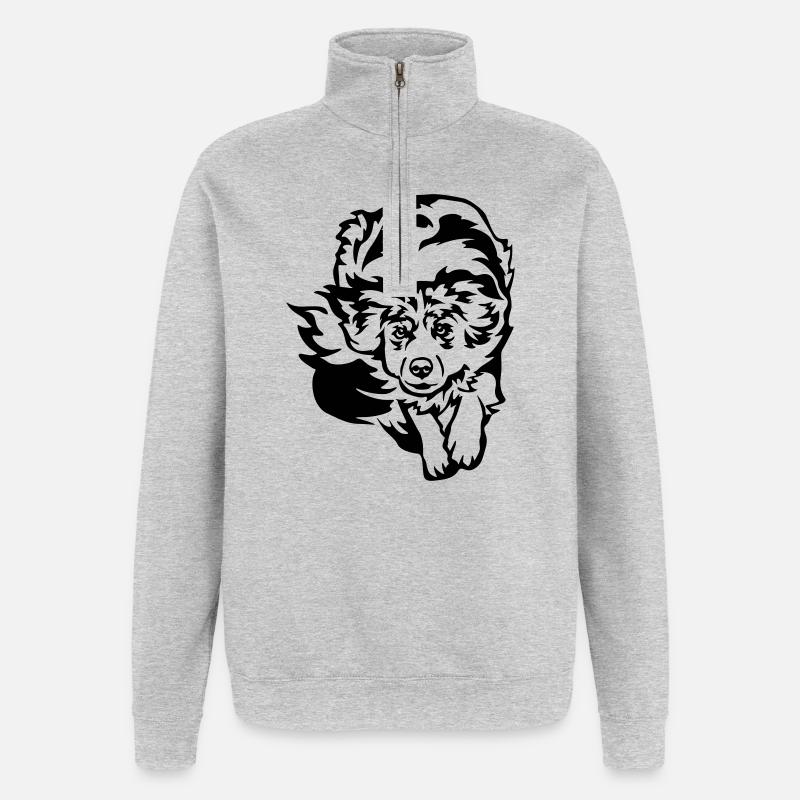 Australian Shepherd - Quarter-Zip Sweatshirt - heather grey
