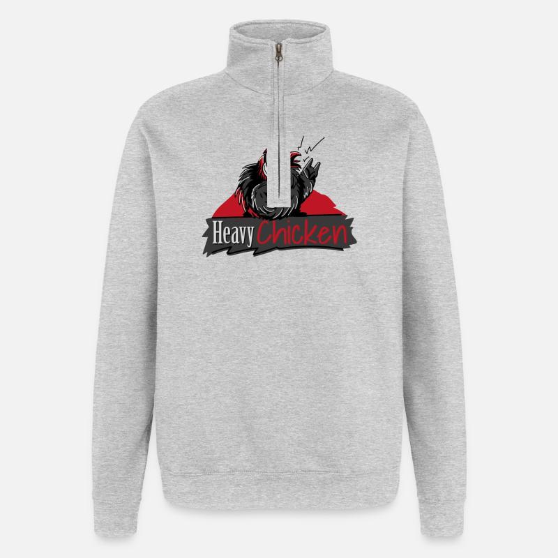 Heavy Chicken - Quarter-Zip-Sweatshirt - Grau meliert