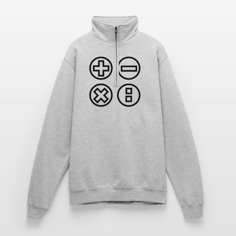 Calculate logo with four emblems shadow image Quarter-Zip Sweatshirt