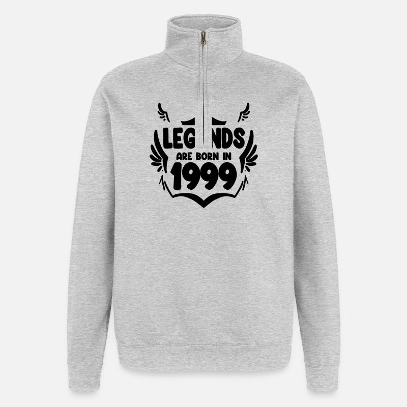 1999 - Sweat à zip 1/4 - gris chiné