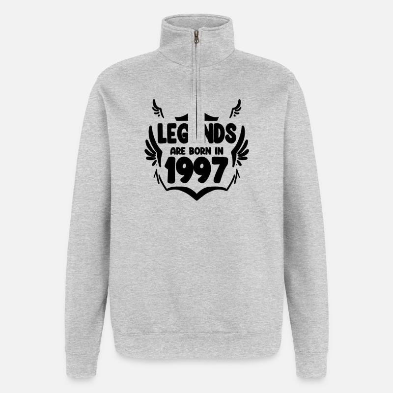 1997 - Né en 1997 - Sweat à zip 1/4 - gris chiné