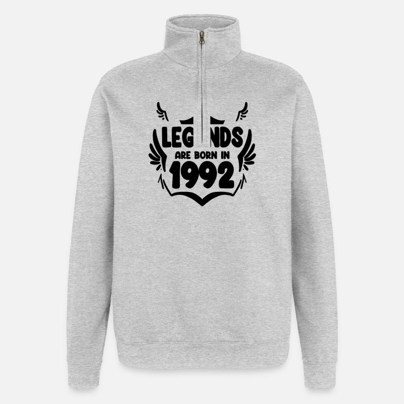 1992 - Sweat à zip 1/4 - gris chiné