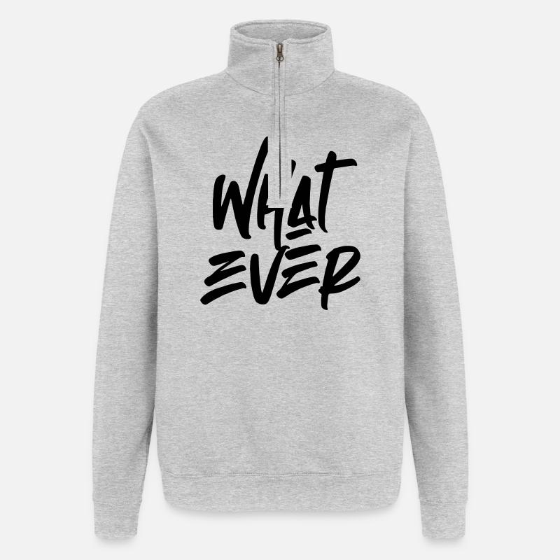 Quoi que - Sweat à zip 1/4 - gris chiné