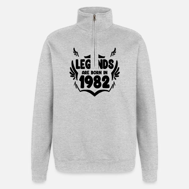 1982 - Né en 1982 - Sweat à zip 1/4 - gris chiné
