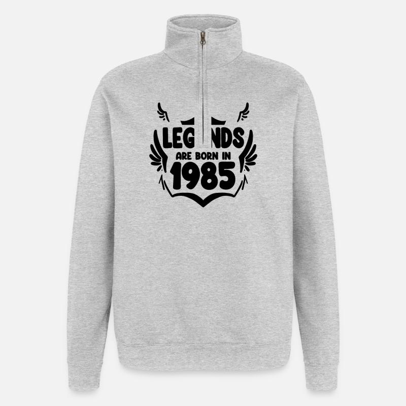 1985 - Né en 1985 - Sweat à zip 1/4 - gris chiné
