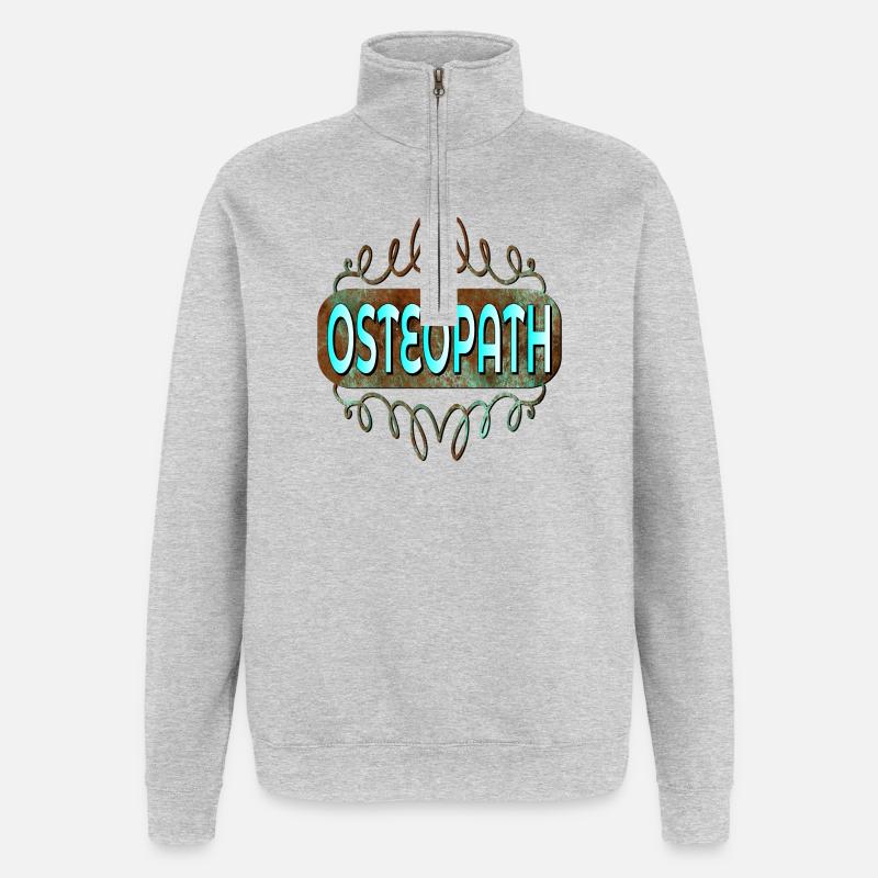 OSTEOPATHIE THERAPIE - BERUF THERAPEUT OSTEOPATH - Quarter-Zip-Sweatshirt - Grau meliert