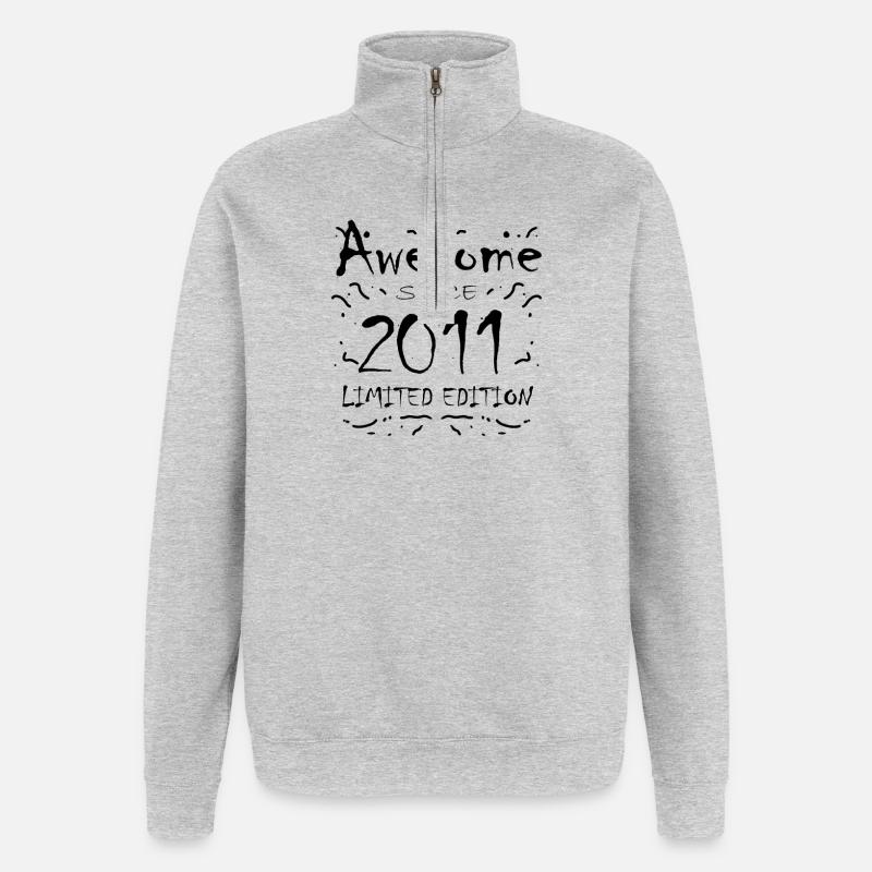2011 - Né en 2011 - Sweat à zip 1/4 - gris chiné