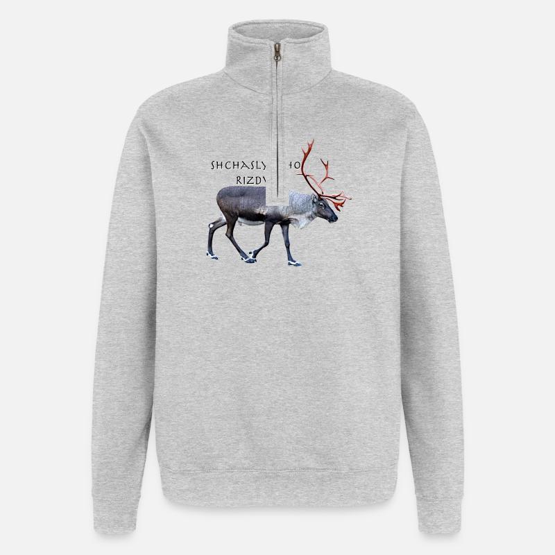 Shchaslyvoho Rizdva - Sweat à zip 1/4 - gris chiné