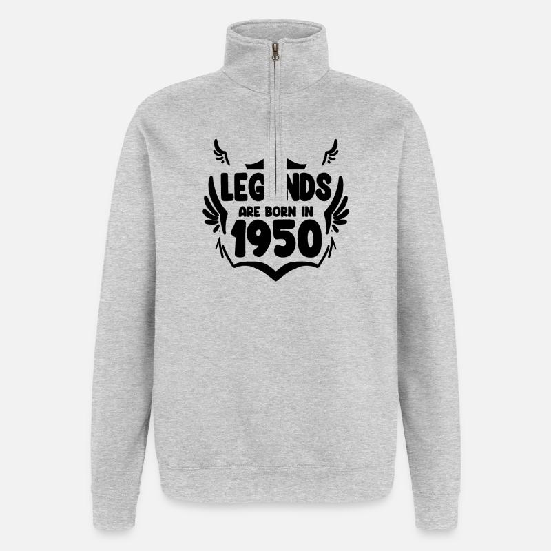 1950 - Born 1950 - Quarter-Zip Sweatshirt - heather grey