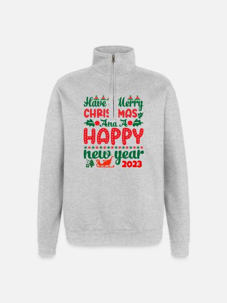 Jul Jul Jul Jul Jul Jul Jul Jul Jul Jul Jul Jul - Sweatshirt med 1/4 lynlås - grå meleret