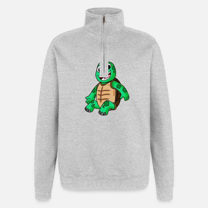 Schildkröte - Quarter-Zip-Sweatshirt - Grau meliert