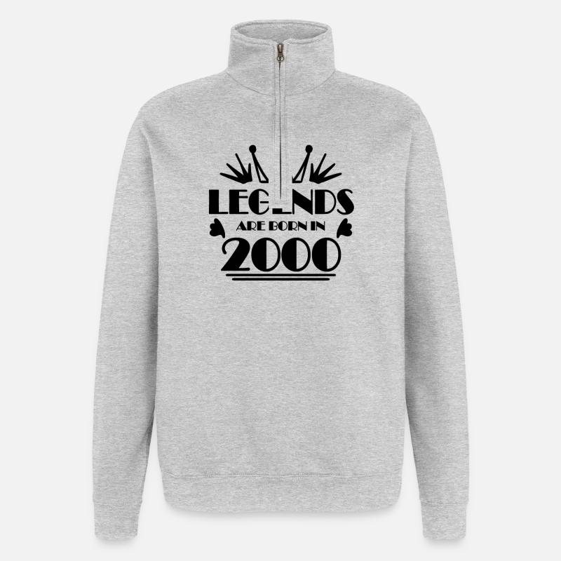 2000 - Born in 2000 - Quarter-Zip Sweatshirt - heather grey