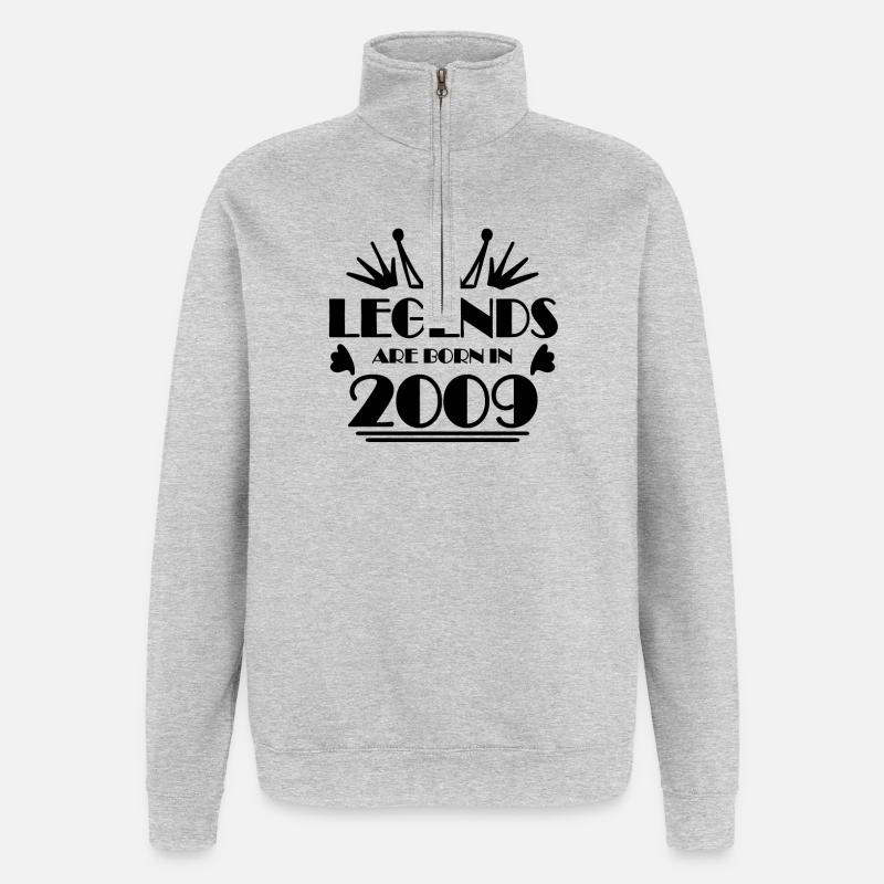 2009 - Né en 2009 - Sweat à zip 1/4 - gris chiné