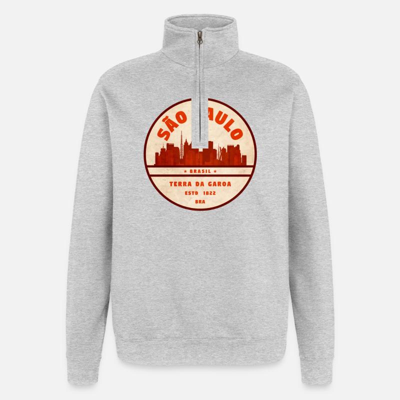 Silhouette de São Paulo 1822 - Sweat à zip 1/4 - gris chiné