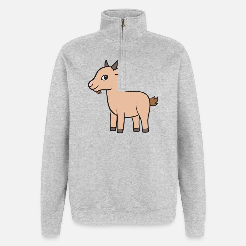 Chèvre Chèvre Geiss - Sweat à zip 1/4 - gris chiné