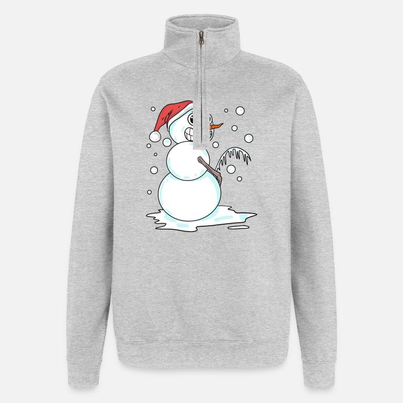 Snowman funny - Quarter-Zip Sweatshirt - heather grey