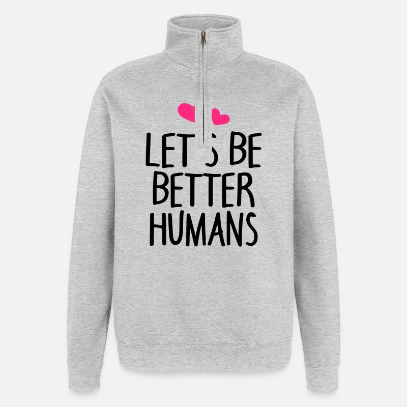 Man People Earth Saying - Quarter-Zip Sweatshirt - heather grey