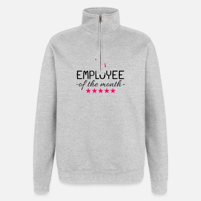 Mitarbeiter des Monats Geschenk - Quarter-Zip-Sweatshirt - Grau meliert