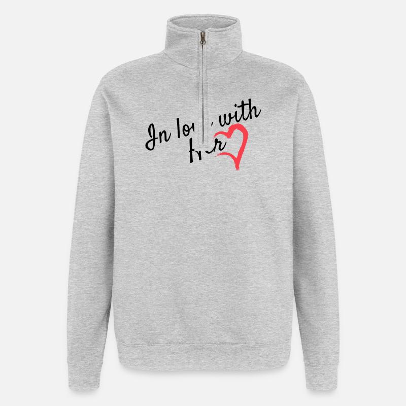 Dear partner look - Quarter-Zip Sweatshirt - heather grey