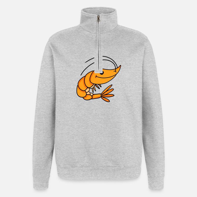 Shrimp Shrimp - Quarter-Zip Sweatshirt - heather grey