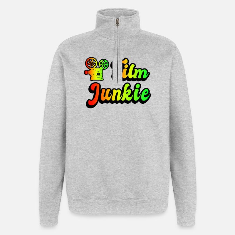 Film Junkie Regenbogen Design - Quarter-Zip-Sweatshirt - Grau meliert