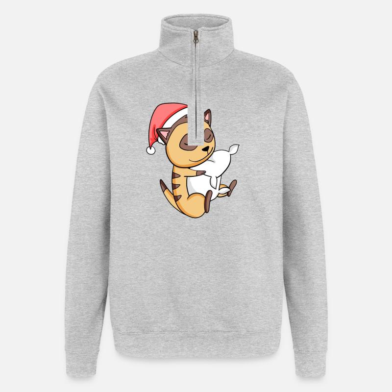 Suricate Noël Sommeil Sommeil - Sweat à zip 1/4 - gris chiné