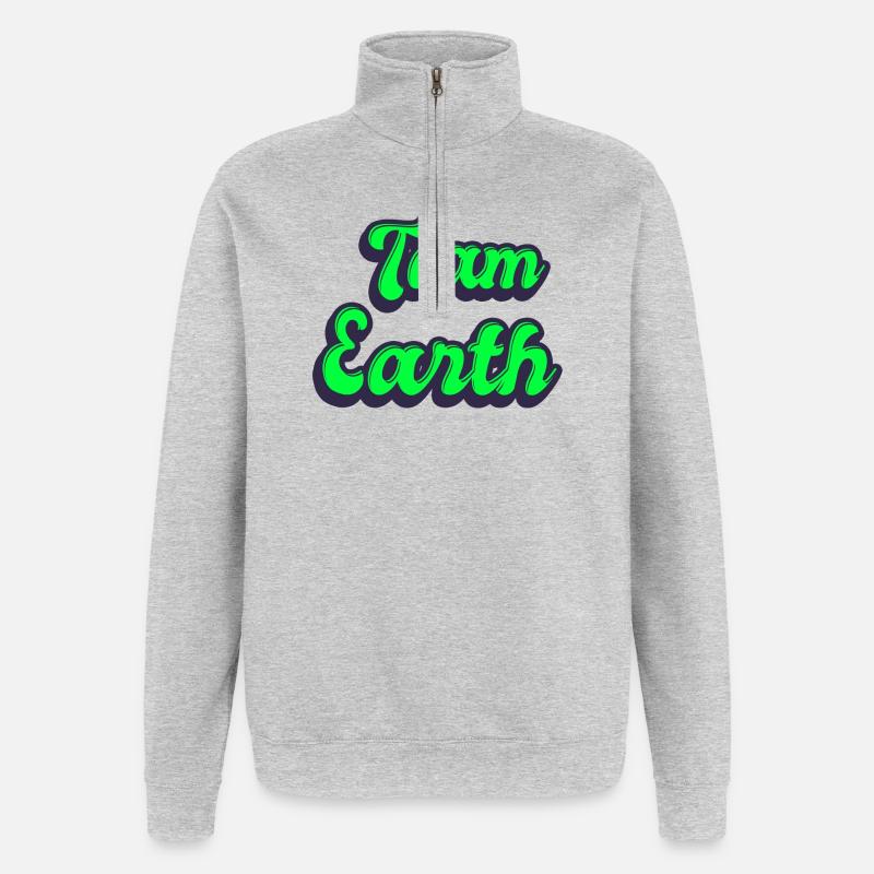 Team Erde - Quarter-Zip-Sweatshirt - Grau meliert
