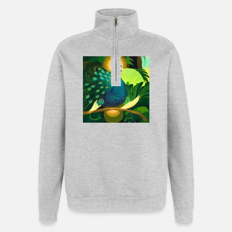 Peacock - Quarter-Zip Sweatshirt - heather grey