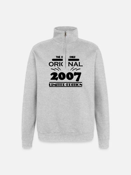 2007 - Year of construction 2007 - Vintage 2007 - Quarter-Zip Sweatshirt - heather grey